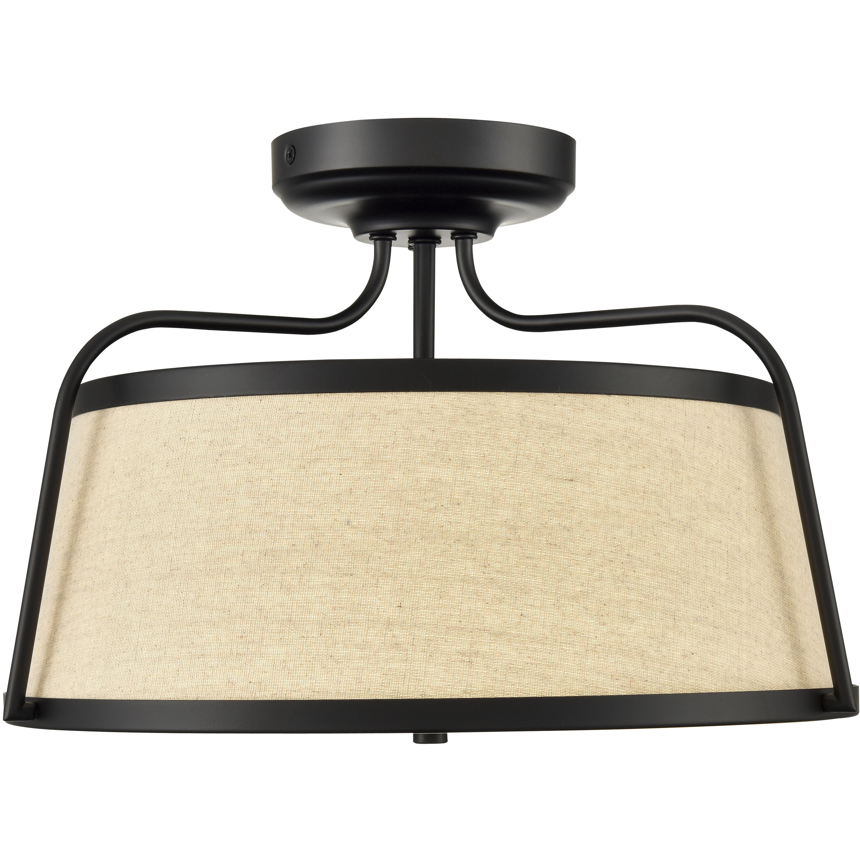 None LED 15.25 inch Matte Black Semi-Flush Mount Ceiling Light